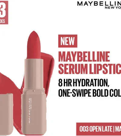 MAYBELLINE NEW YORK Serum Lipstick (Matte) 8Hr Hydrated color - 003 Open Late